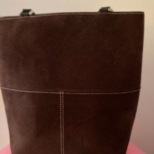 Brown Faux Suede Handbag